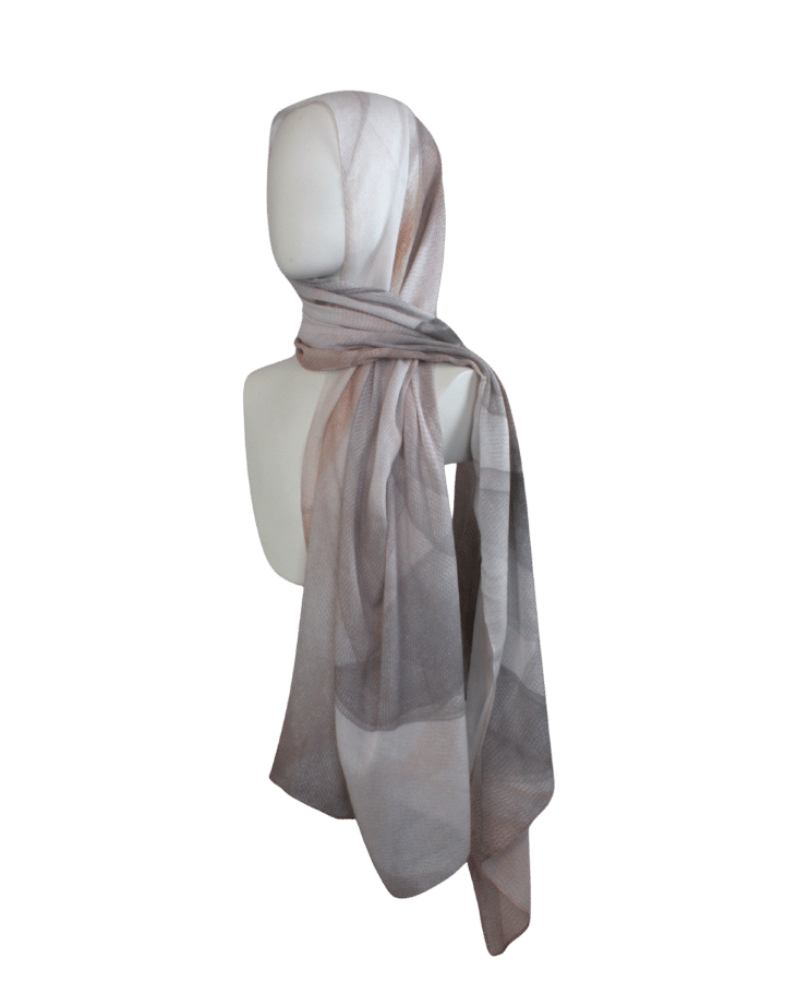 Premium quality neutral print bamboo modal hijab scarf for everyday | Lina Zibdeh