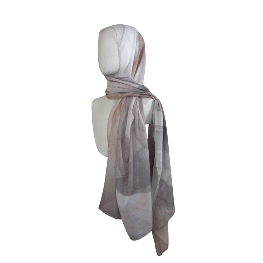 Premium quality neutral print bamboo modal hijab scarf for everyday | Lina Zibdeh