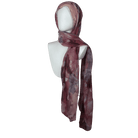 Maroon red and mauve watercolor printed bamboo modal hijab scarf for muslim women who want lightweight, non-slip and elegant hijabs. Ideal for warm weather and hot flashes | Lina Zibdeh