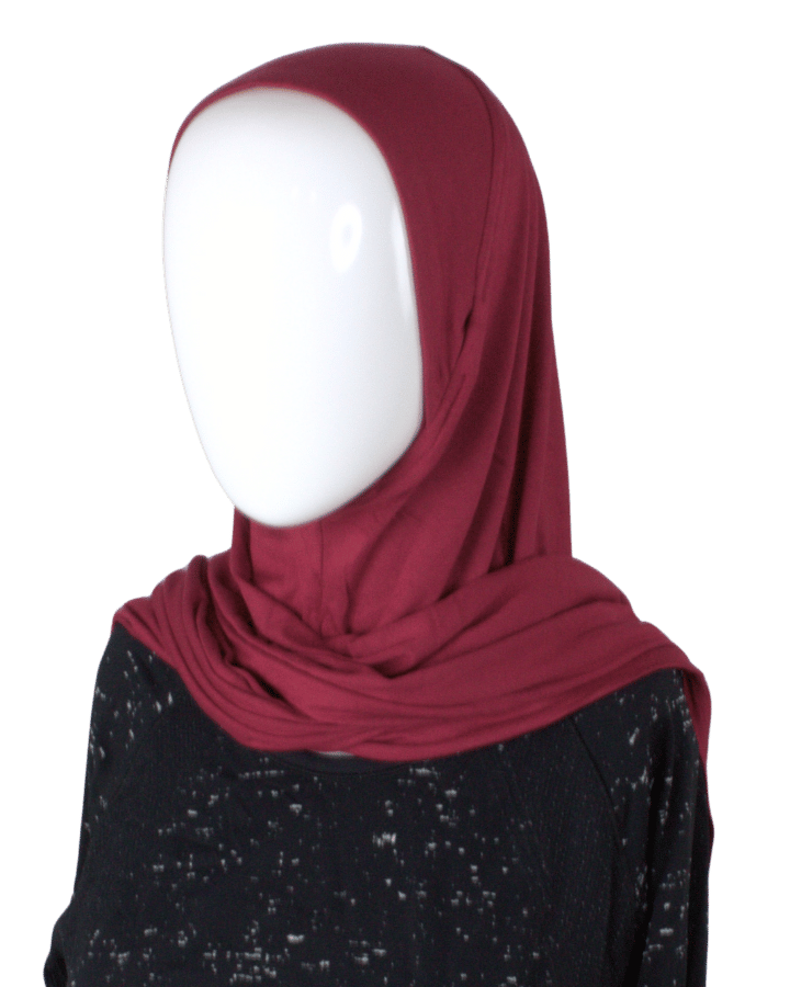 Instant hijab in red. This is made from premium Japanese jersey material and it's designed for ultimate comfort throughout the day | Lina Zibdeh