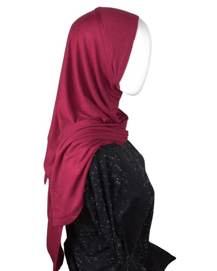 Shop this beautiful red jersey instant hijab, designed so you can feel comfortable all day without an undercap or pins.