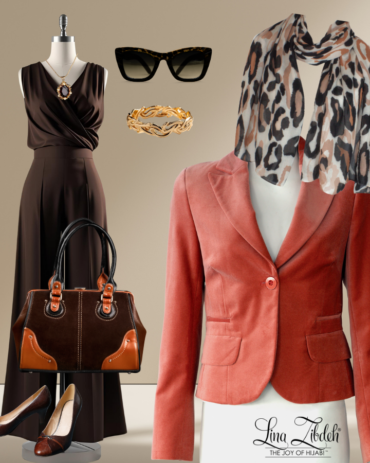 How to style your modest fashion wardrobe with leopard printed scarf for an elevated look | Lina Zibdeh