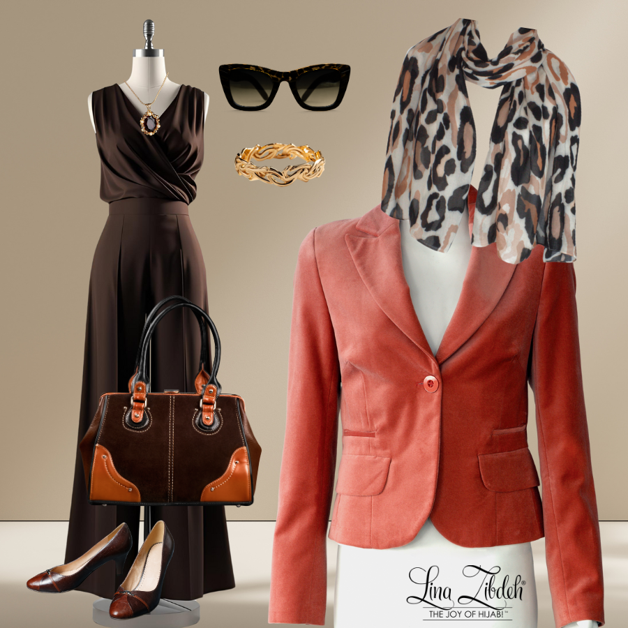 How to style your modest fashion wardrobe with leopard printed scarf for an elevated look | Lina Zibdeh