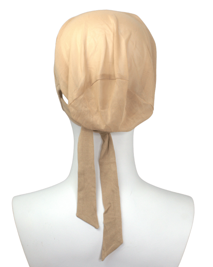 back view of best seller tie-back mesh hijab underscarf cap. Premium breathable, non-slip and adjustable undercap | Lina Zibdeh