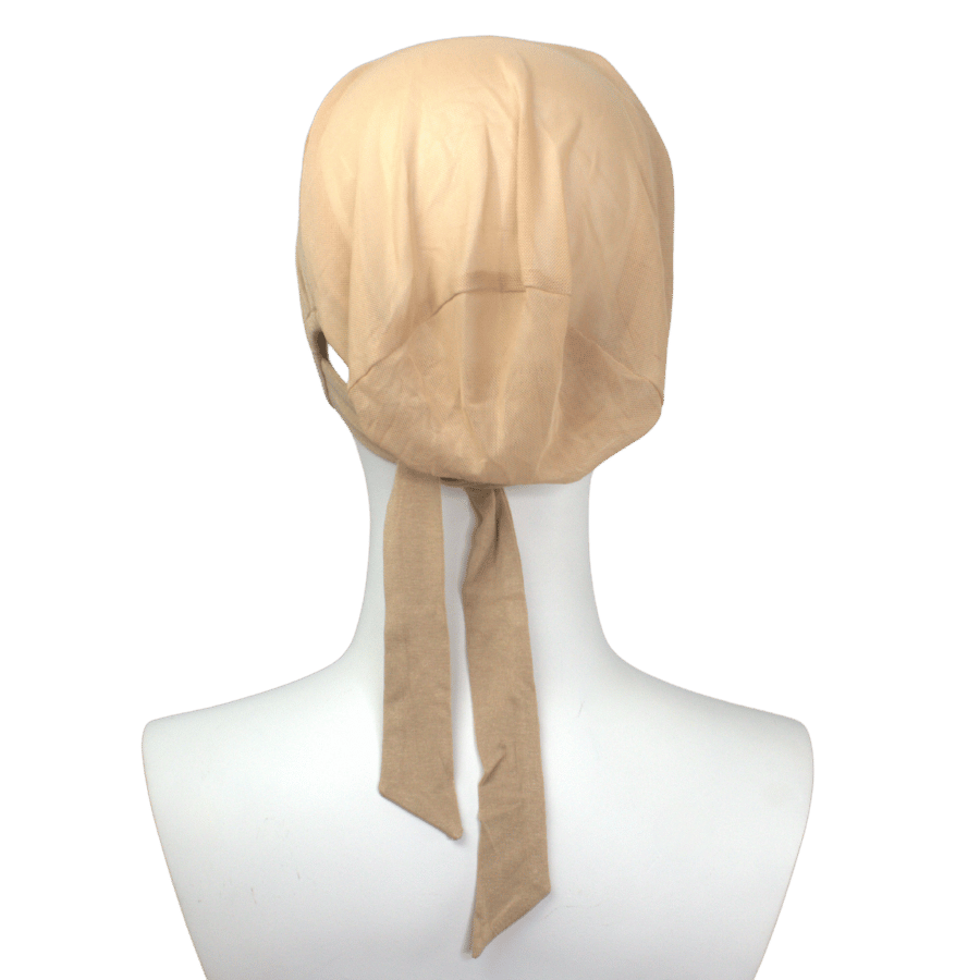 back view of best seller tie-back mesh hijab underscarf cap. Premium breathable, non-slip and adjustable undercap | Lina Zibdeh