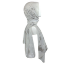 Luxury silver hijab scarf chiffon with a perfect balance of matte and sheen to it, ideal for special occasions and work. A better grip, soft and easy to wrap. | Lina Zibdeh