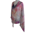 Premium watercolor airbrushed floral bamboo modal hijab scarf in pink, blush and blue grey. Ideal for everyday and warm climates | Lina Zibdeh