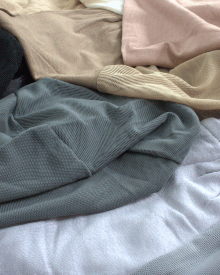 close-up of our tie-back mesh hijab caps, premium quality, breahtable and non-slip |Lina Zibdeh