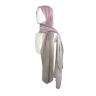 Pink and green watercolor printed bamboo modal hijab, lightweight, soft, and non-slip, perfect for everyday hijab styling | Lina Zibdeh