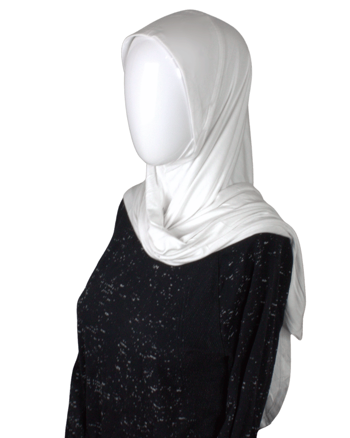 Premium white instant hijab that it ideal for the busy muslim ladies and teens out there. An excellent choice for school girls | Lina Zibdeh