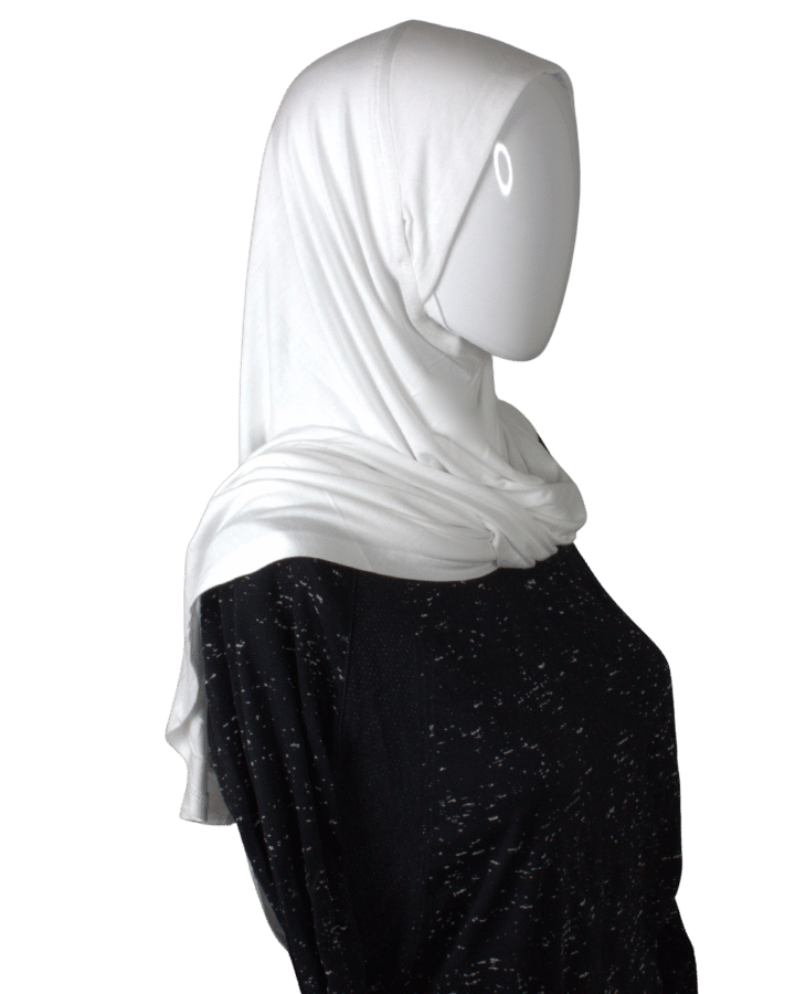 White instant hijabs for all ages, and the teenage hijabi girls will love this for school and sports.