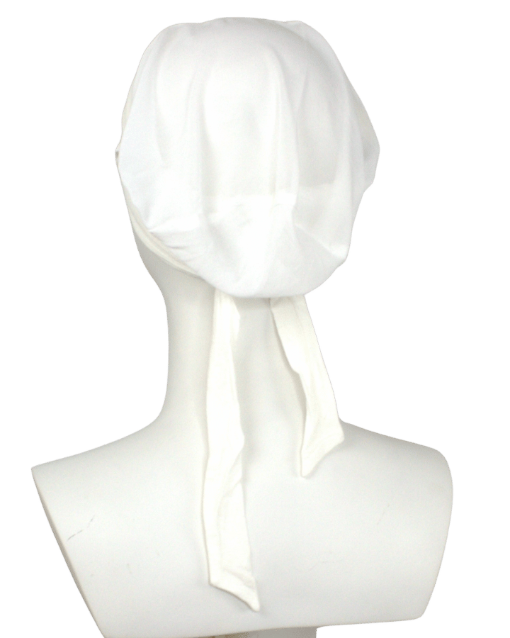 Back view of best sellet Premium mesh tie-back under cap, comfortable fit for professional women and school girls, suitable for hot flashes and summer wear | Lina Zibdeh