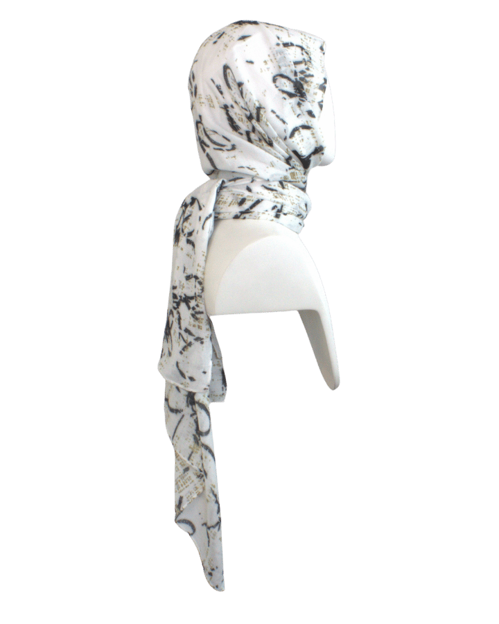 lightweight airy and non-slip premium bamboo modal hijab, this floral printed unique hijab scarf is ideal for work, everyday and warm climates | Lina Zibdeh