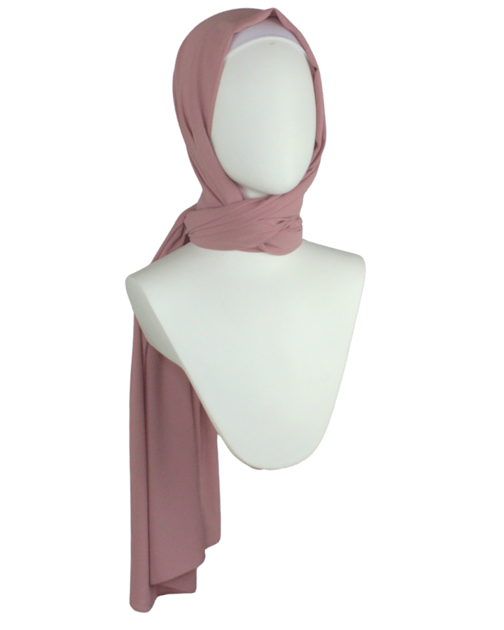 Muted Mauve chiffon hijab scarf | Maxi dusty mauve chiffon hijab | Lina Zibdeh