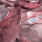 100% bamboo hijab scarf fabric, non-slip, designer print in red hues, ideal for all weather especially warm climates and hot flashes for muslim women menopause | Lina Zibdeh