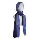 Watercolor hijab scarf in purple and mauve hues, designed as a luxury hijab suitable for work and outings  | Lina Zibdeh