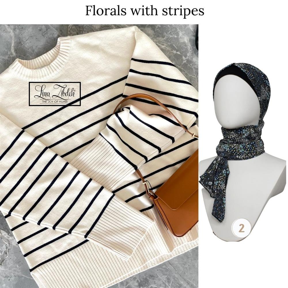 Hijab style with stripes