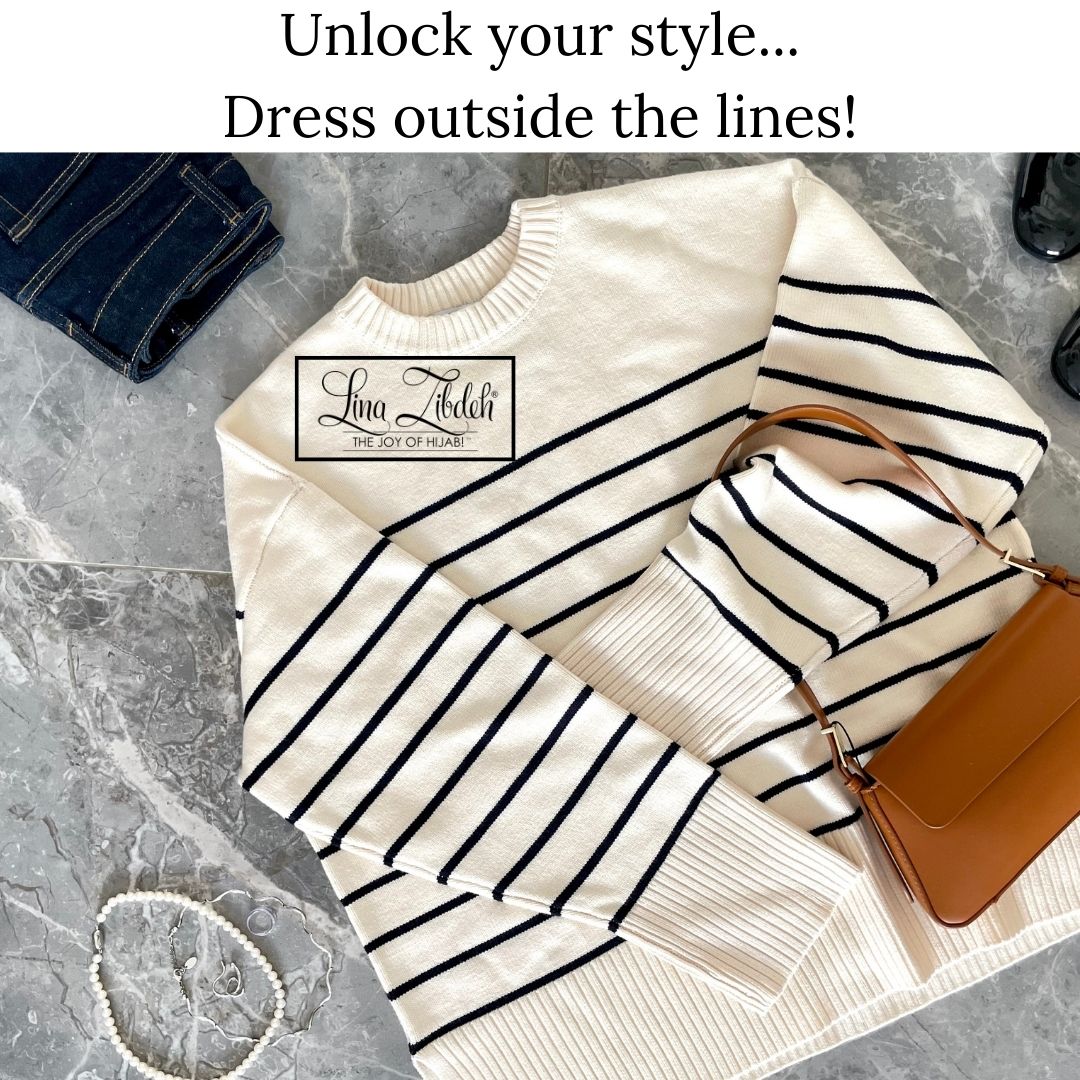 How to mix your hijab with striped tops