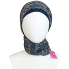 Shimmer Navy & Beige Paisley Patterned Scarf