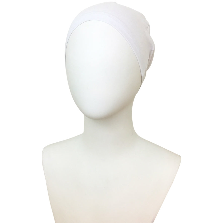 Hijab White Tie Back Bonnet - Turlu Fabric