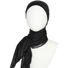 Black Chiffon with Satin Stripes Hijab