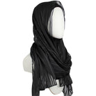 Black Chiffon with Satin Stripes Hijab