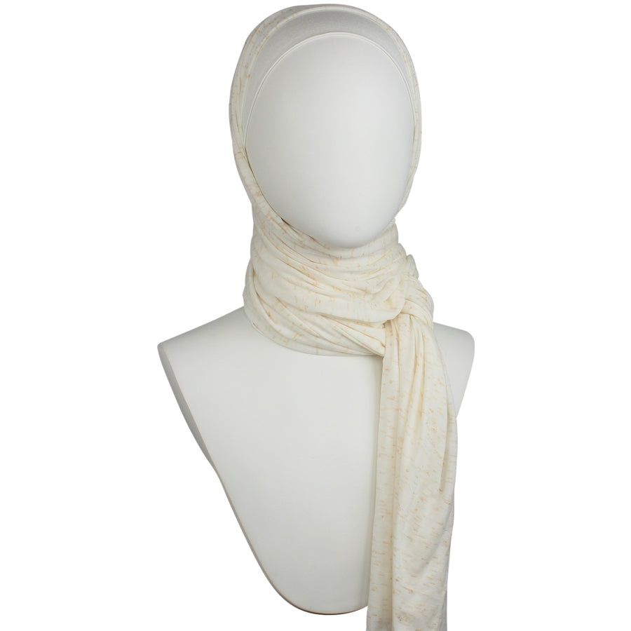 Cotton Jersey Hijab Soft & Drapey Cream & Blush
