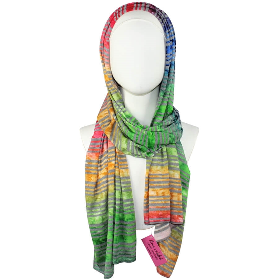 Mutli Colored Patterned Jersey Hijab - Soft & Light