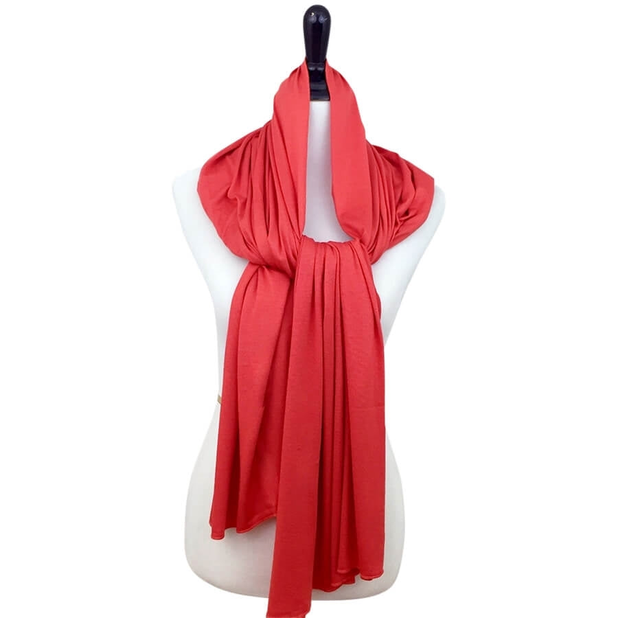 Brick Orange Comfy Chic Cotton Jersey Hijab Wrap