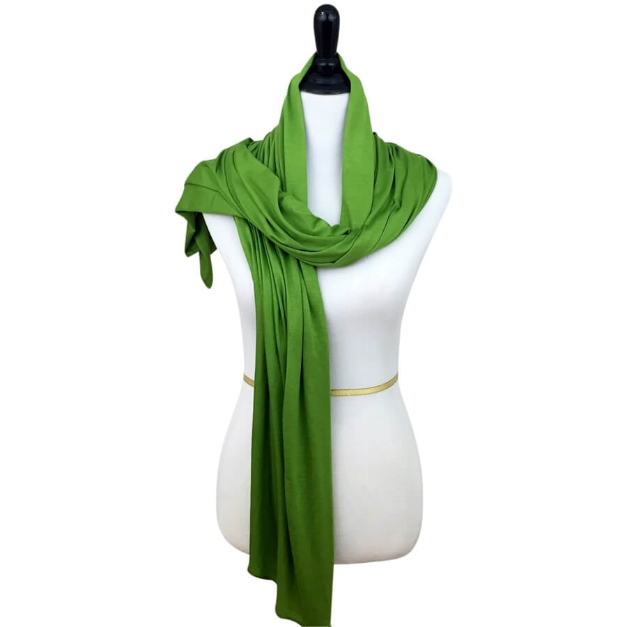 Cotton Jersey Hijab Forest Green Comfy Chic Wrap