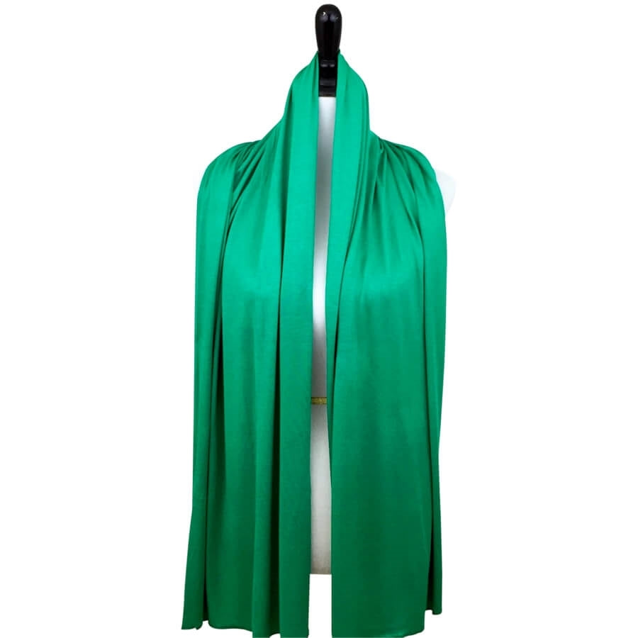 Green Comfy Chic Cotton Jersey Hijab Wrap