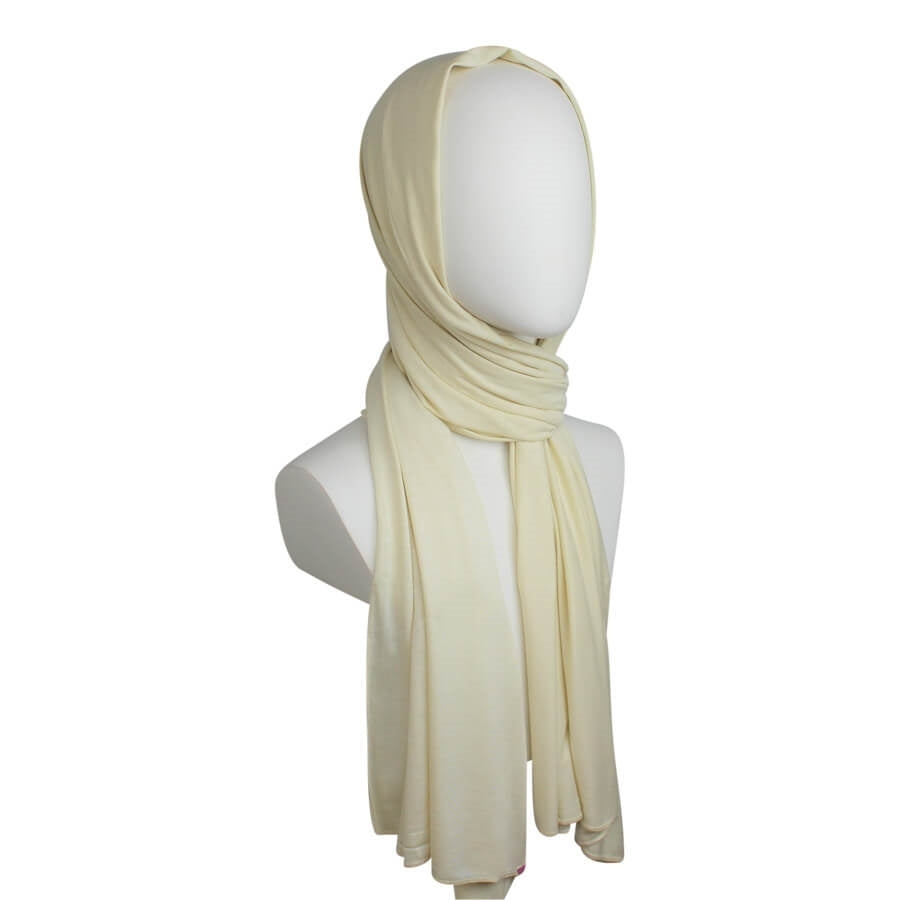 Light Beige Comfy Chic Cotton Jersey Hijab Wrap