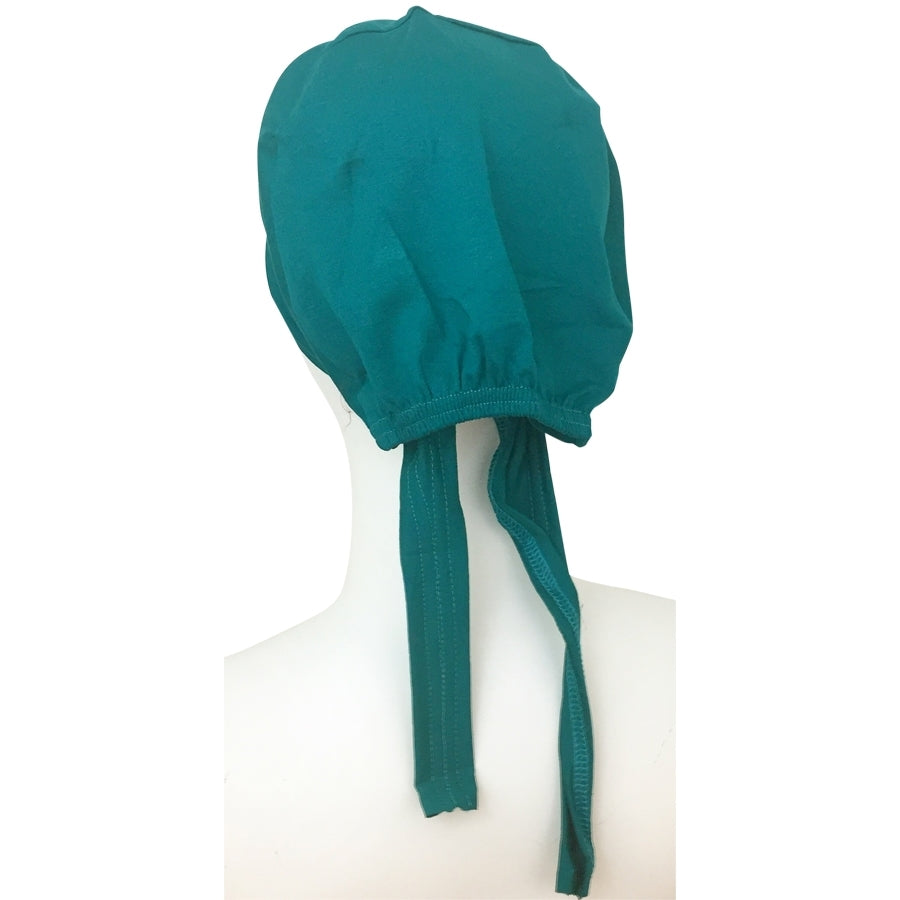 Hijab Green Teal Tie Back Bonnet - Turlu Fabric