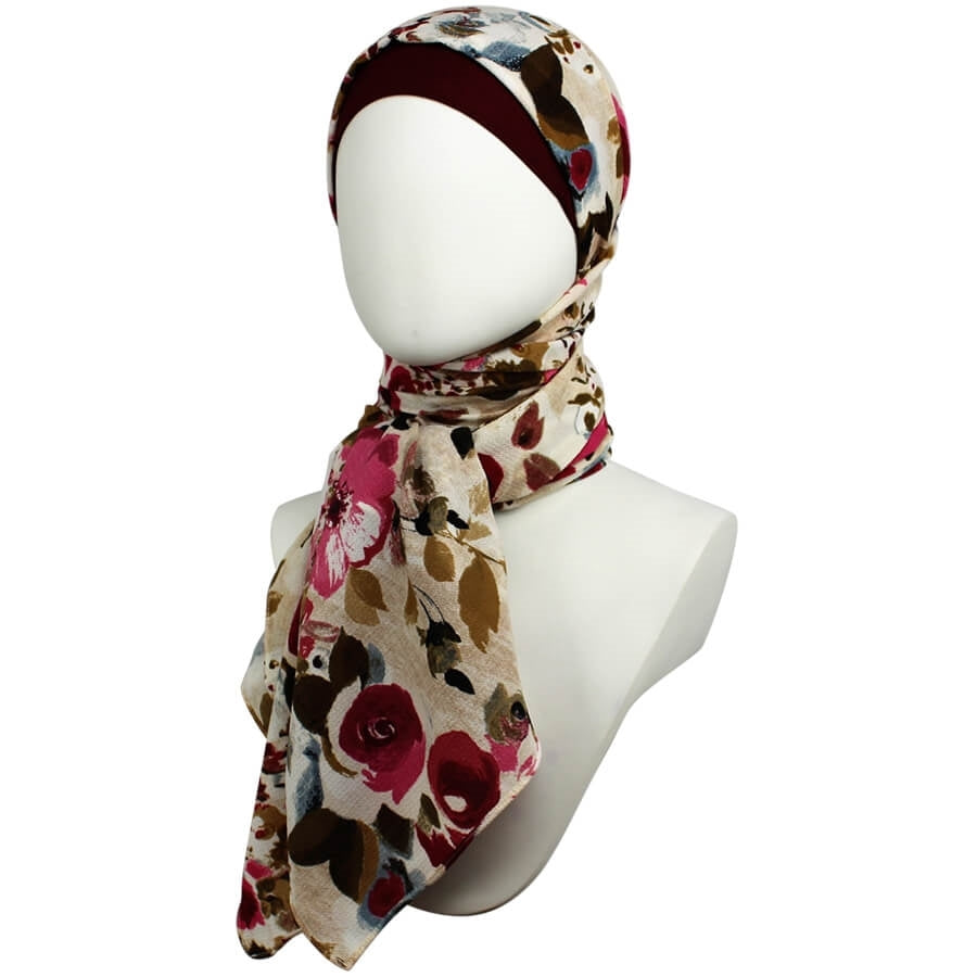Fields of Roses Georgette Hijab