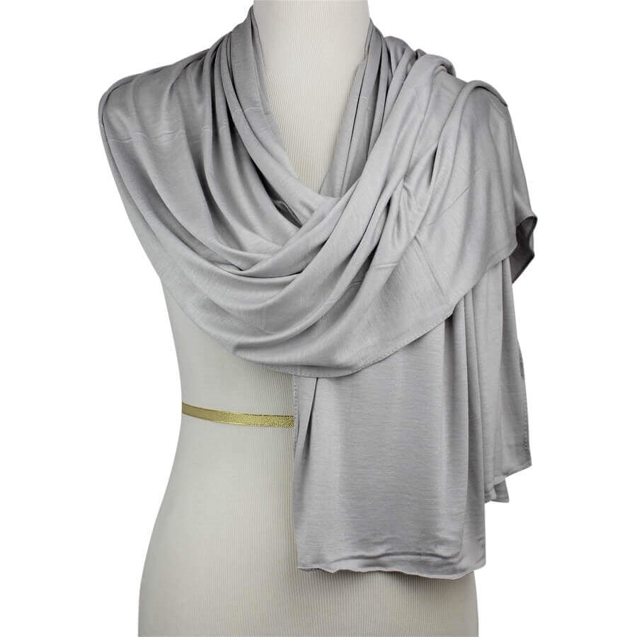 Kuwaiti Light Grey Cotton Jersey Hijab