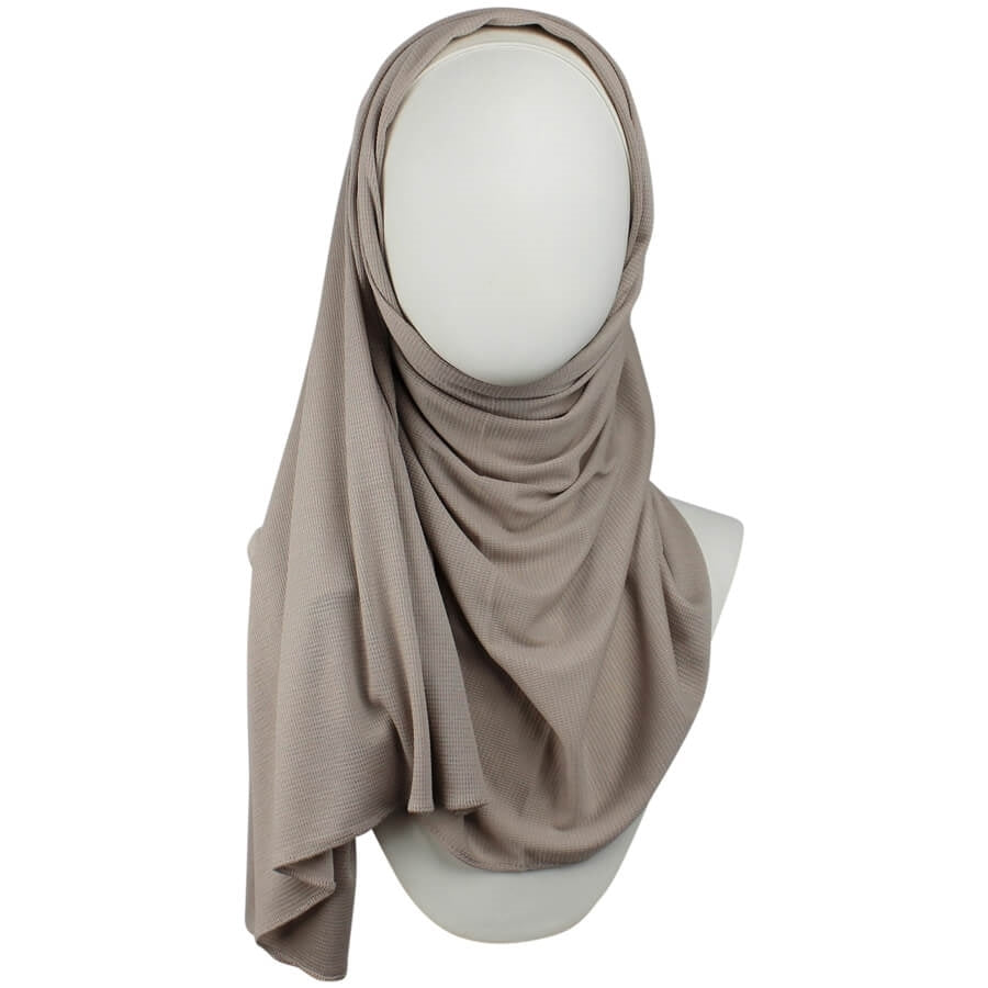 Kuwaiti Neutral Beige Waffle Print  Hijab
