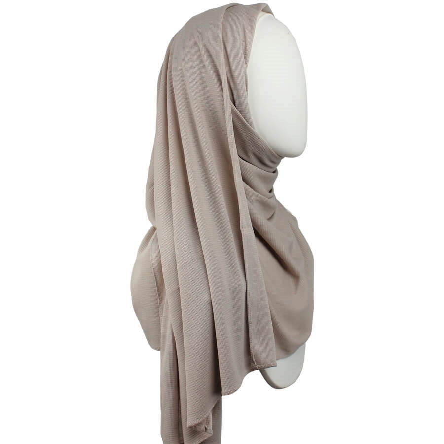 Kuwaiti Neutral Beige Waffle Print  Hijab