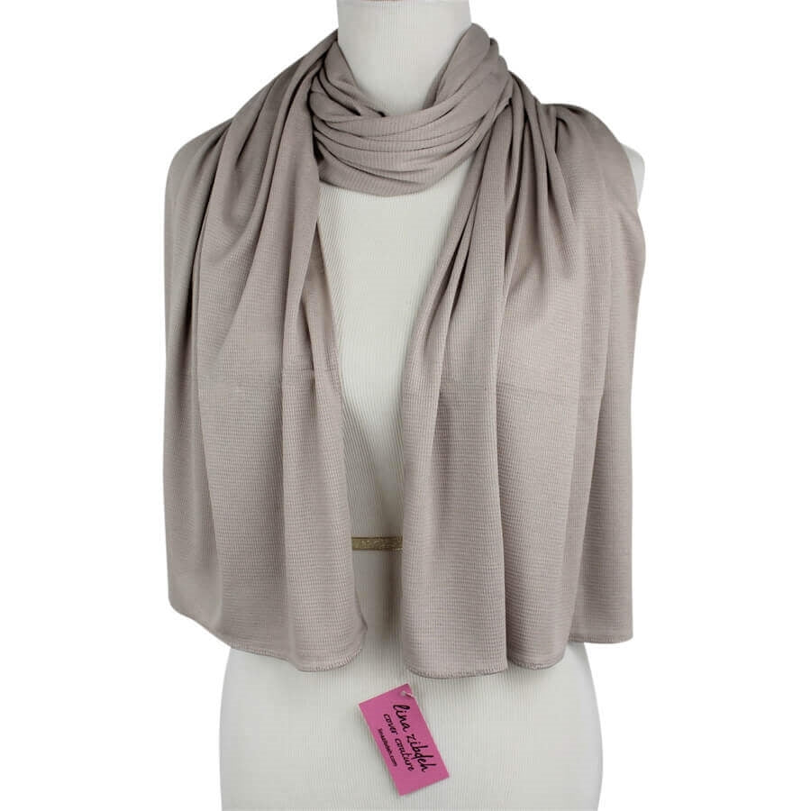 Kuwaiti Neutral Beige Waffle Print  Hijab