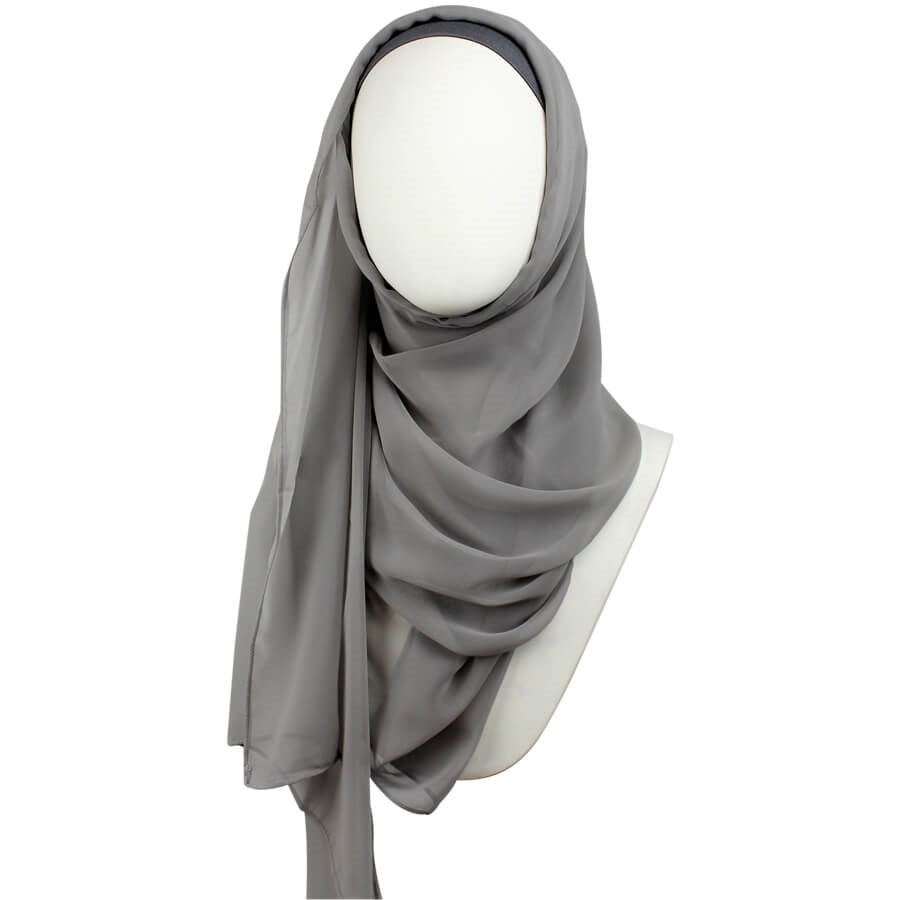 Basic Grey Chiffon Hijab