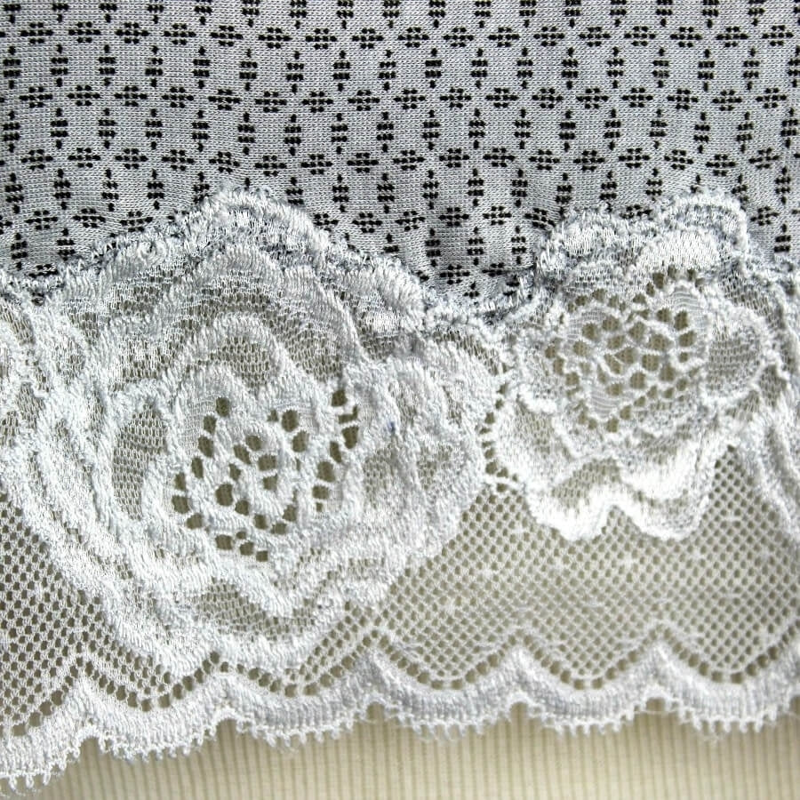 Kuwaiti Blue-Grey Hijab Lace border