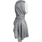 Kuwaiti Blue-Grey Hijab Lace border