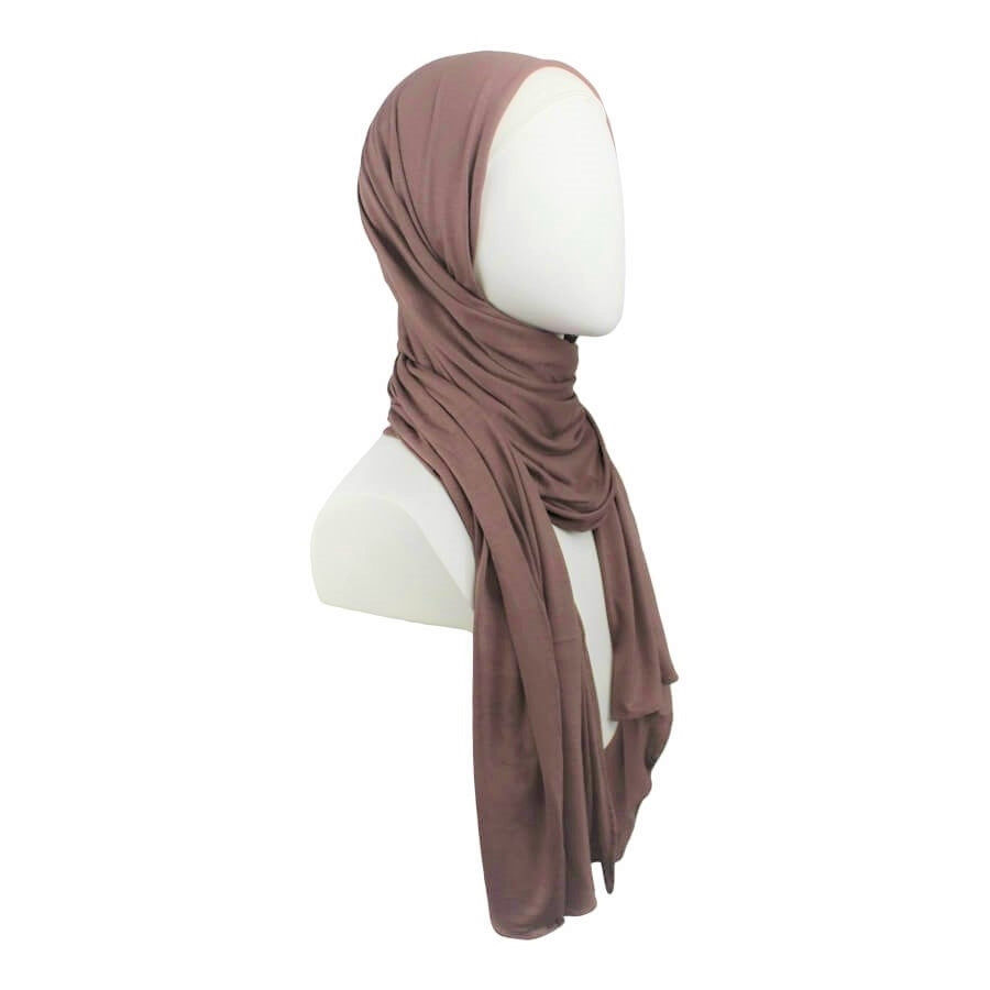 Kuwaiti Everyday Brown Cotton Jersey Hijab