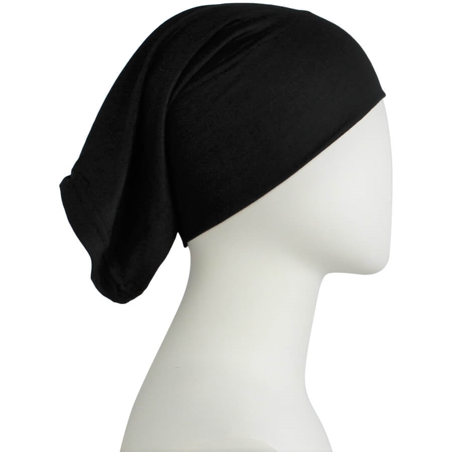 Black Cotton Jersey Two-Piece Amira - Medium  Size &  Longer Tube Cap