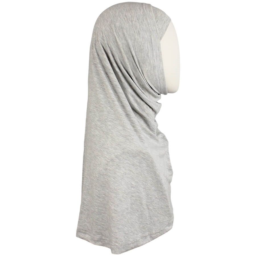 Heather Grey Cotton Jersey Two-Piece Amira - Medium  Size &  Longer Tube Cap
