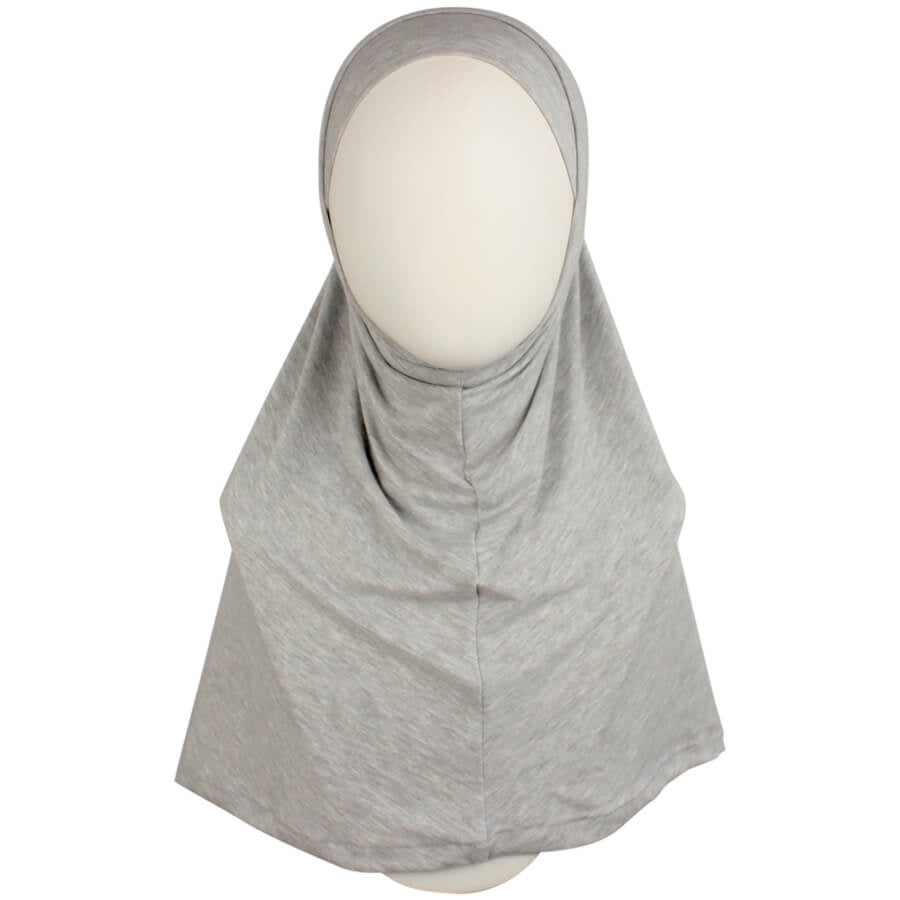 Heather Grey Cotton Jersey Two-Piece Amira - Medium  Size &  Longer Tube Cap