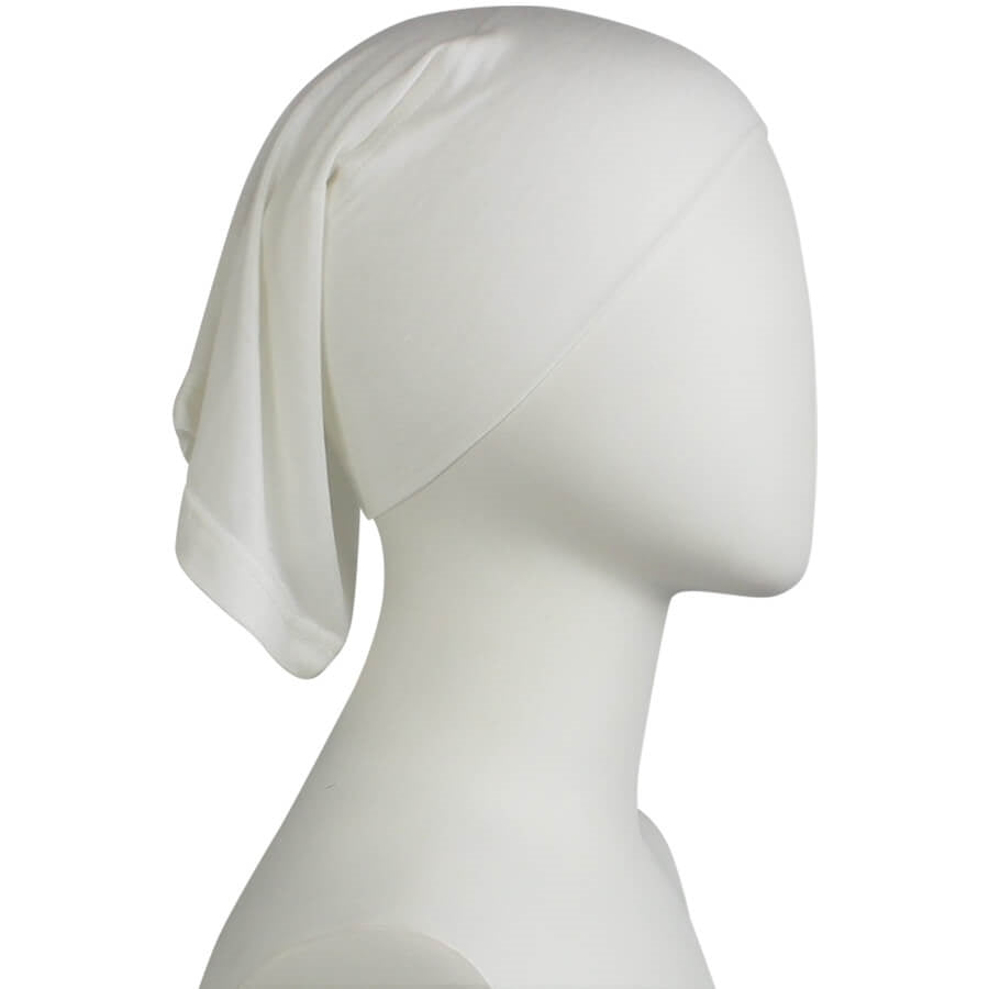 Ivory Cotton Spandex Two-Piece Amira - Medium  Size &  Longer Tube Cap