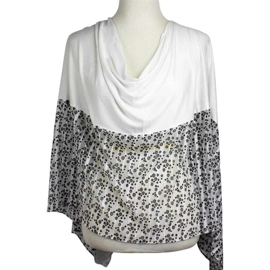 Kuwaiti Double Border  & Lace Ivory White Hijab