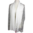 Kuwaiti Double Border  & Lace Ivory White Hijab