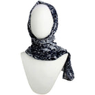 Navy Grey Leopard Print Chiffon Hijab