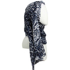 Navy Grey Leopard Print Chiffon Hijab